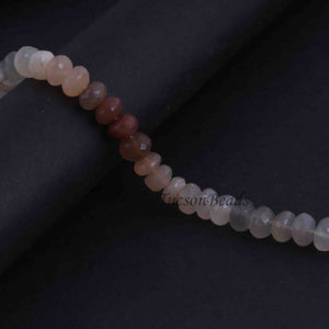 1 Strand Mix Moonstone  Faceted Rondelles  -Round Shape  Rondelles - 8mm - 7.5  Inches BR4227 - Tucson Beads