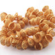 1 Strand Gold Plated Designer Copper Half Cap, Casting Copper Beads, Jewelry Making Supplies 12mmx5mm 7.5 inches GPC206 - Tucson Beads