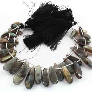 1 Strand Labradorite Smooth Pear Briolettes - Labradorite Pear Shape Beads 28mmX12mm-19mmx13mm 8.5 Inches BR01455 - Tucson Beads