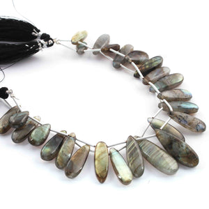 1 Strand Labradorite Smooth Pear Briolettes - Labradorite Pear Shape Beads 28mmX12mm-19mmx13mm 8.5 Inches BR01455 - Tucson Beads