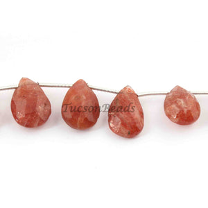 1 Strand Mystic Pink Rutile Pear Shape - Natural Mystic Pink Rutile Quartz Faceted ,13mmx11mm-17mmx11mm 6 Inches BR1240 - Tucson Beads