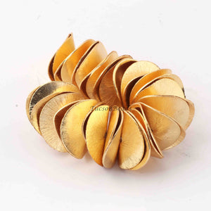 10 PCS 24k Gold Plated Copper Wave Disc Beads, Chips Beads, Copper Potato Chips, Jewelry Making Tools, 24mm-, GPC161 - Tucson Beads