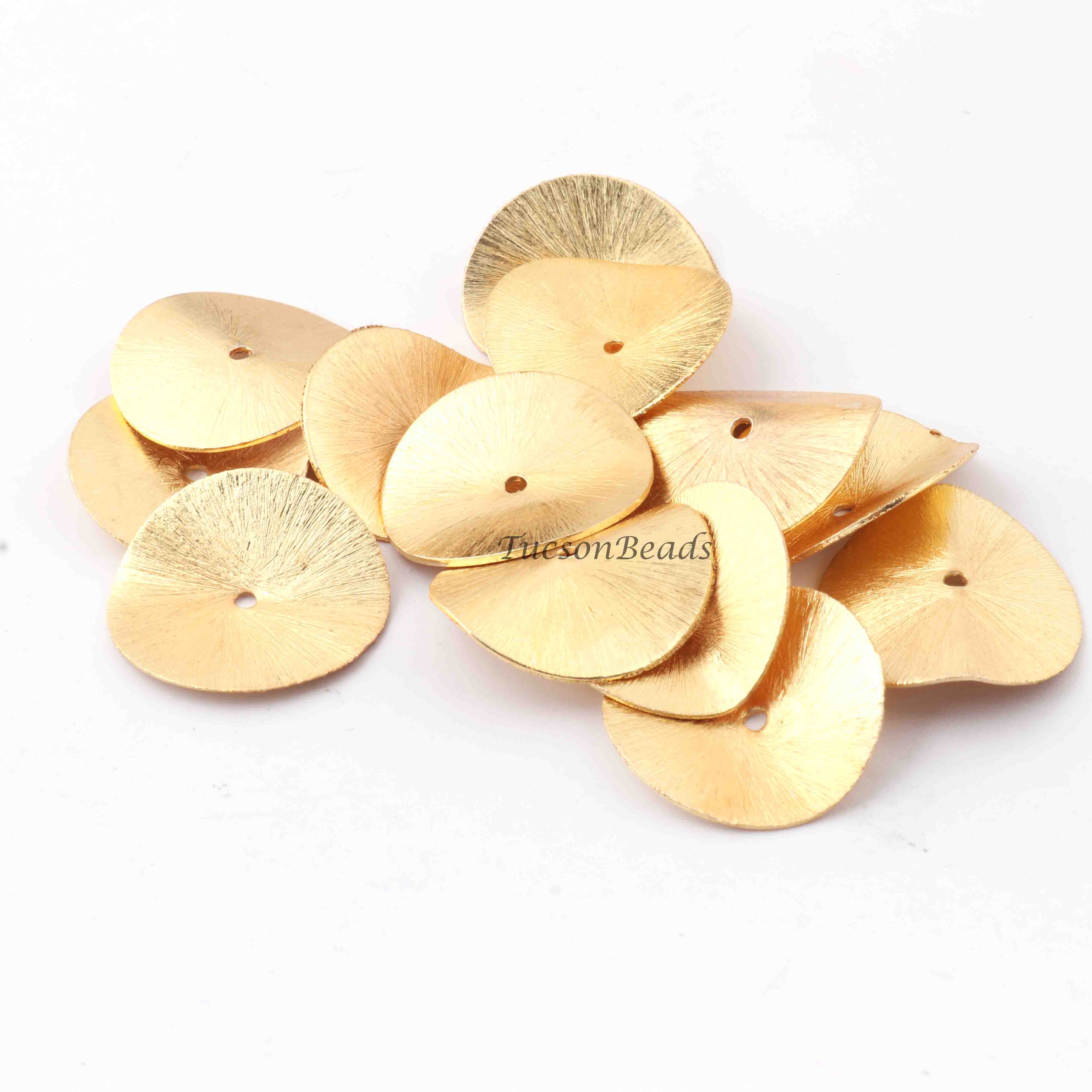 10 Matte Gold Beads, Spacer Beads for Bracelets and Necklaces