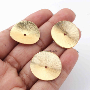 10 PCS 24k Gold Plated Copper Wave Disc Beads, Chips Beads, Copper Potato Chips, Jewelry Making Tools, 24mm-, GPC161 - Tucson Beads