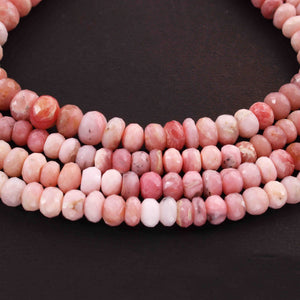 1  Long Strand Pink Opal  Faceted Roundells -Round Shape Roundells 6mm-9mm-14 Inches BR4322 - Tucson Beads