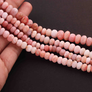 1  Long Strand Pink Opal  Faceted Roundells -Round Shape Roundells 6mm-9mm-14 Inches BR4322 - Tucson Beads