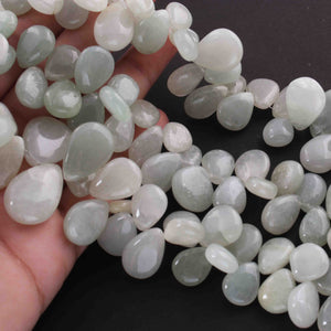 1  Long Strand Prahnite Smooth Briolettes - Pear Shape Briolettes -10mmx9mm-23mmx17mm -10 Inches BR2316 - Tucson Beads