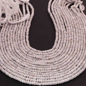 1  Strand White  Silverite Faceted Rondelles  - Gemstone Rondelles  4mm 13 Inches RB521 - Tucson Beads