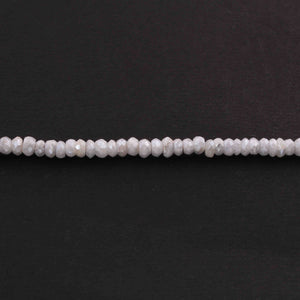 1  Strand White  Silverite Faceted Rondelles  - Gemstone Rondelles  4mm 13 Inches RB521 - Tucson Beads