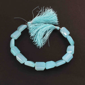 1 Strand  Aqua Chalcedony Faceted Briolettes -Tumbled Shape Briolettes - 12mmx10m-20mmx16mm- 8 Inches BR695 - Tucson Beads