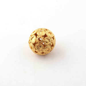 10 Pcs Gold Plated Designer Copper Balls,Casting Copper Balls,Jewelry Making Supplies 20mm  Bulk Lot GPC374 - Tucson Beads