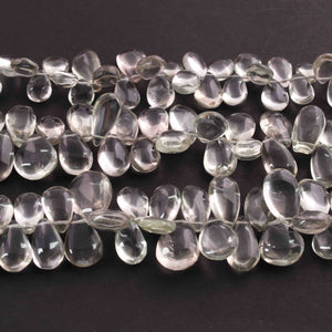 1  Strand Green Amethyst Smooth Briolettes -Pear Shape Briolettes 9mmx7mm-18mmx12mm -9 Inches BR4322 - Tucson Beads