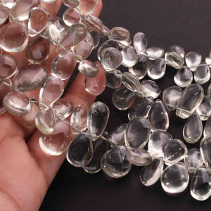 1  Strand Green Amethyst Smooth Briolettes -Pear Shape Briolettes 9mmx7mm-18mmx12mm -9 Inches BR4322 - Tucson Beads