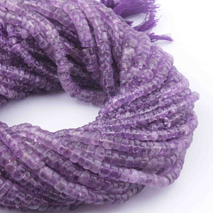 1 Strand Amathyst Smooth Heishi Wheel Briolettes - Gemstone Briolettes  - 4 mm-6mm-13 Inches BR01249 - Tucson Beads