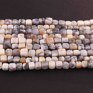 1 Strand Dendrite Opal Faceted Briolettes -Cube Shape Briolettes - 6mmx7mm-8mmx8mm-9 inch BR1976 - Tucson Beads