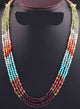 5 Strand AAA Quality Multi Colour Faceted Coin beads Ready To Wear Necklace - Coin Beads 4mm- 16 Inch BRU207 - Tucson Beads