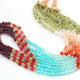 5 Strand AAA Quality Multi Colour Faceted Coin beads Ready To Wear Necklace - Coin Beads 4mm- 16 Inch BRU207 - Tucson Beads