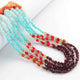 5 Strand AAA Quality Multi Colour Faceted Coin beads Ready To Wear Necklace - Coin Beads 4mm- 16 Inch BRU207 - Tucson Beads