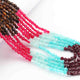 5 Strand AAA Quality Multi Colour Faceted Coin beads Ready To Wear Necklace - Coin Beads 4mm- 17 Inch BRU213 - Tucson Beads