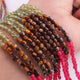 5 Strand AAA Quality Multi Colour Faceted Coin beads Ready To Wear Necklace - Coin Beads 4mm- 17 Inch BRU213 - Tucson Beads