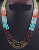 5 Strand AAA Quality Multi Colour Faceted Coin beads Ready To Wear Necklace - Coin Beads 4mm- 17 Inch BRU212 - Tucson Beads