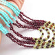 5 Strand AAA Quality Multi Colour Faceted Coin beads Ready To Wear Necklace - Coin Beads 4mm- 17 Inch BRU212 - Tucson Beads