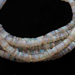 1 Full Strand Natural Ethiopian Welo Opal Smooth  Heishi wheel    Rondelles Beads -Opal Rondelle 3mm-9mm 16 Inch  BRU052 - Tucson Beads