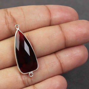 5 Pcs Garnet Faceted 925 Sterling Silver Dagger Shape Double Bail Connector 34mmx13mm- SS064 - Tucson Beads