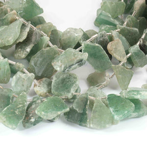 1 Strand Green Strawberry Quartz  Faceted Briolettes - Assorted Shape Briolettes , Jewelry Making Supplies 16mmx16mm-30mmx16mm 11.5 Inches BR01922 - Tucson Beads