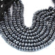 1 Strand Black Spinel Silver Coated Faceted Rondelles -Gemstone  Rondelles Beads -8mm-8 Inches BR01912 - Tucson Beads