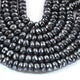 1 Strand Black Spinel Silver Coated Faceted Rondelles -Gemstone  Rondelles Beads -8mm-8 Inches BR01912 - Tucson Beads