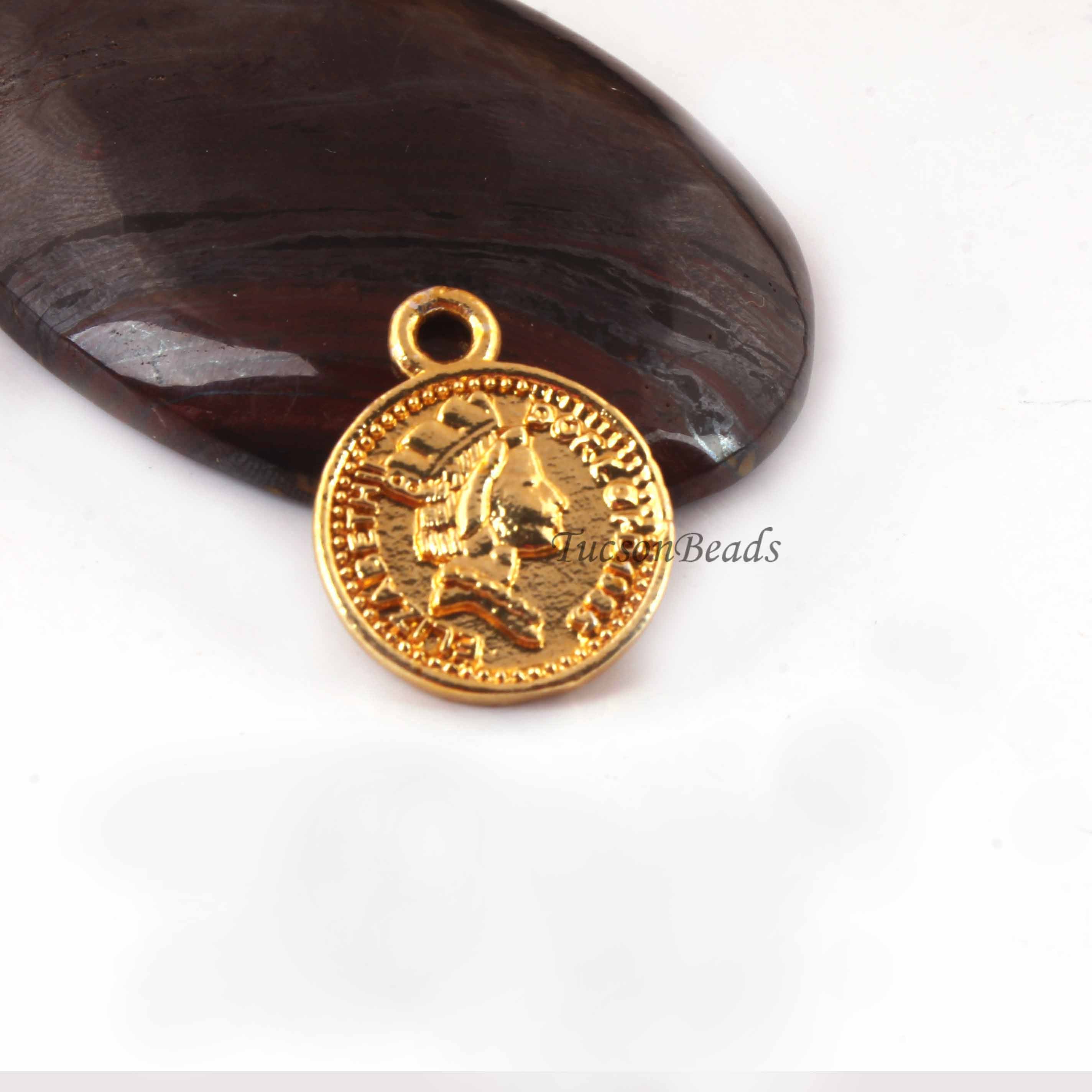 Gold Plated Designer Flower Charms Pendant , Beautiful Gold Flower Charm Pendant, Jewelry Making Supplies