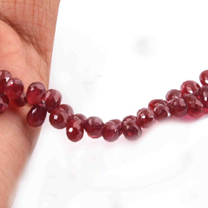 1 Strand 65ct Natural Thai Ruby Faceted Tiny Tear Drop Briolettes -  Side Drill Beads 4mmx3mm-6mmx4mm 8Inches  BR3895 - Tucson Beads