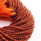 5 Strands Hessonite Faceted Balls - Semi Percious Stone Ball Beads Gemstone Beads - 3mm -13 Inche RB0269 - Tucson Beads