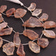 1 Strand Brown Rutile Faceted Briolettes - Assorted Shape Beads 24mmx16mm-48mmx30mm- 9 Inches BR01913 - Tucson Beads