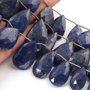 1 Strand Lapis Faceted Briolettes - Pear Shape Briolettes -21mmx16mm-38mmx22mm - 9 Inches BR01930 - Tucson Beads