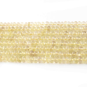 1  Long Strand Lemon Quarts Faceted Roundells -Round Shape Roundells 5mmx6mm-10 Inches BR0782 - Tucson Beads