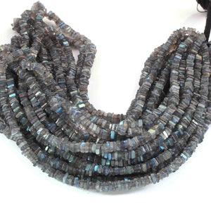 1 Long Strand Labradorite Heshi Smooth Briolettes -Square Shape Briolettes  4mm-5mm 16 Inches BR01937 - Tucson Beads