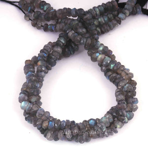 1 Strand Labradorite Faceted Rondelles- Labradorite Rondelles Beads 6mmx3mm 13 inch strand BR1101 - Tucson Beads