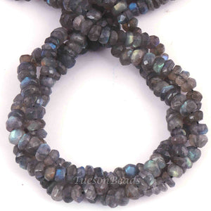 1 Strand Labradorite Faceted Rondelles- Labradorite Rondelles Beads 6mmx3mm 13 inch strand BR1101 - Tucson Beads