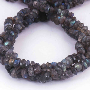 1 Strand Labradorite Faceted Rondelles- Labradorite Rondelles Beads 6mmx3mm 13 inch strand BR1101 - Tucson Beads