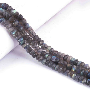 1 Strand Labradorite Faceted Rondelles- Labradorite Rondelles Beads 6mmx3mm 13 inch strand BR1101 - Tucson Beads