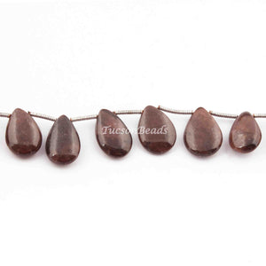 1  Strand Mahogany Smooth Briolettes -Pear Shape  Briolettes  13mmx7mm-15mmx10mm 8 Inches BR2542 - Tucson Beads