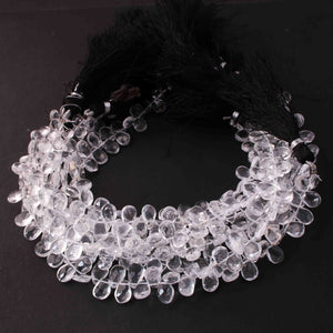 1  Strand Crystal Faceted Briolettes -Pear Shape Briolettes 7mmx6mm-9mmx6mm 8.5 Inches BR0795 - Tucson Beads