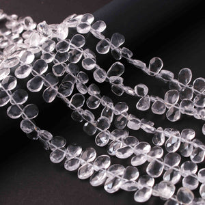 1  Strand Crystal Faceted Briolettes -Pear Shape Briolettes 7mmx6mm-9mmx6mm 8.5 Inches BR0795 - Tucson Beads