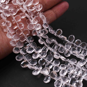 1  Strand Crystal Faceted Briolettes -Pear Shape Briolettes 7mmx6mm-9mmx6mm 8.5 Inches BR0795 - Tucson Beads