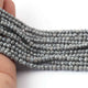 5 Long Strands Gray Moonstone Silver Coated Faceted Rondelles Beads, Round Beads -4mm 13.5  Inches RB021 - Tucson Beads