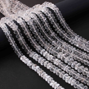 1 Strand Crystal Quartz Faceted Rondelles Beads- Quartz Rondelles -6mm-10mm -8.5Inches BR0771 - Tucson Beads