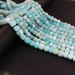 1  Strand  Peru Opal Faceted Briolettes - Cube Shape Briolettes 7mmx7mm-9mmx10mm - 10 Inches BR01967 - Tucson Beads