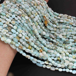 1 Long Strand Peru Opal  Smooth Briolettes -Oval Shape Briolettes - 5mmx4mm-10mmx6mm - 12.5 Inches BR01959 - Tucson Beads